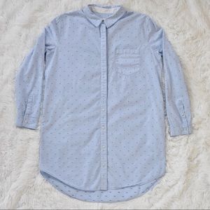 Treasure & Bond Button Up Collar Dot Shirt Dress